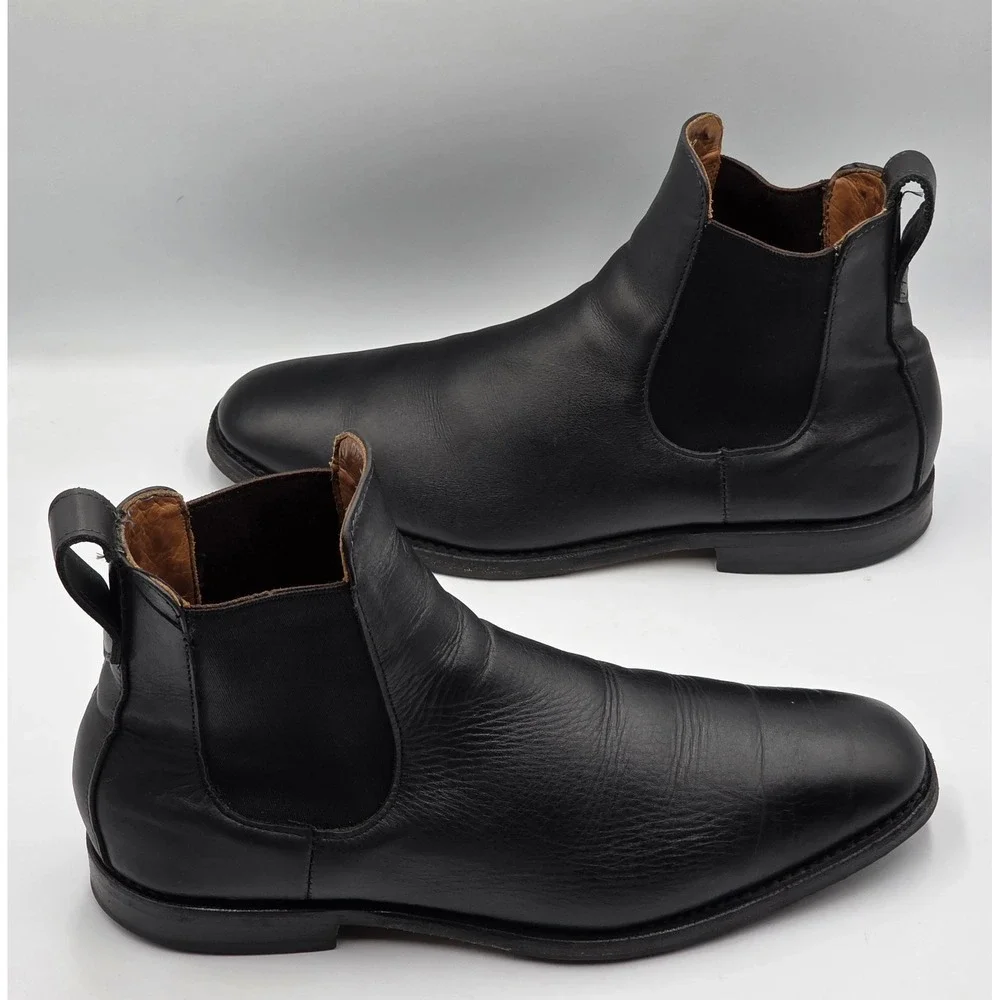 Allen Edmonds Liverpool Chelsea Boots Black Leather Men's 9.5 D USA 7522